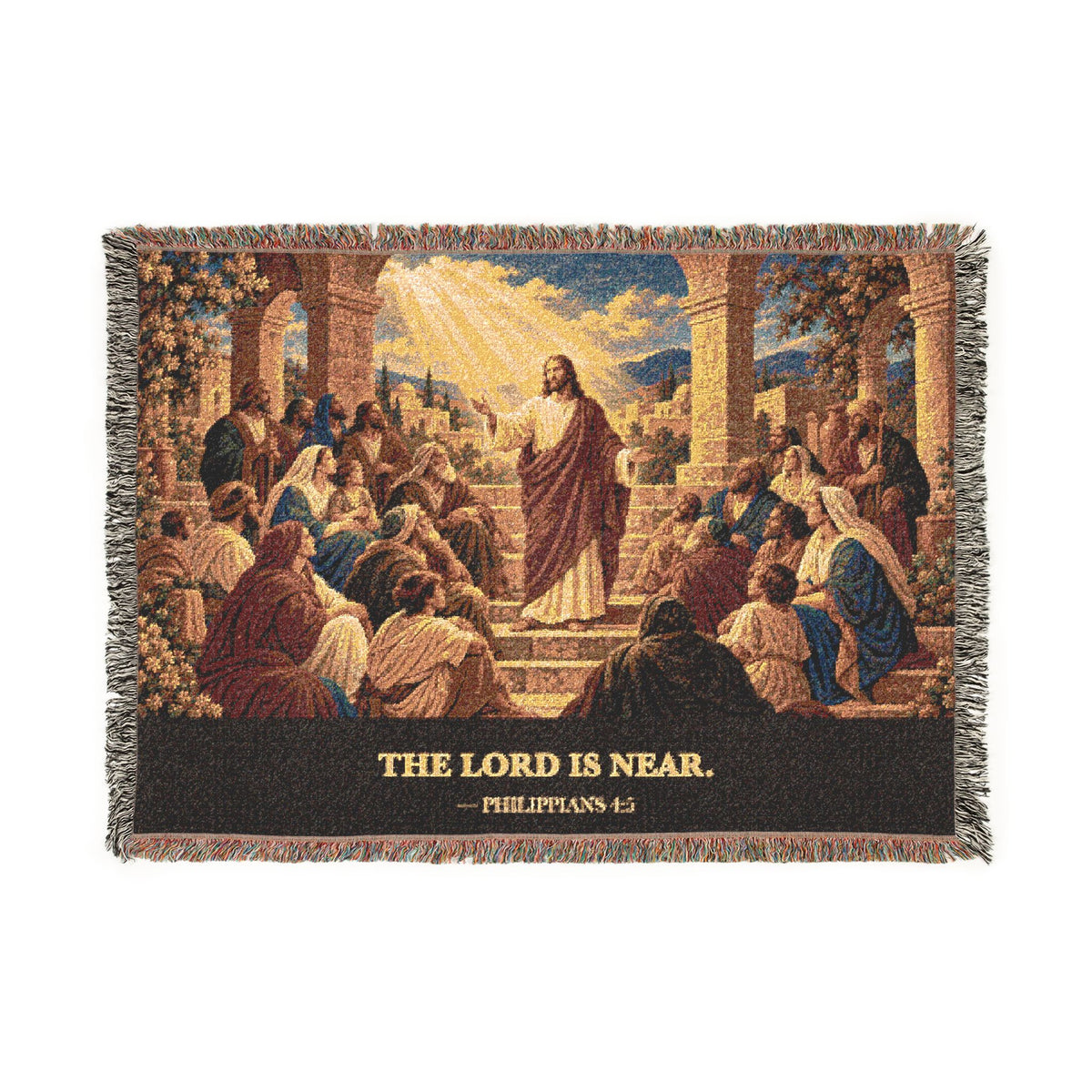 Religious Woven Blanket — 'The Lord Is Near' Inspirational Throw
