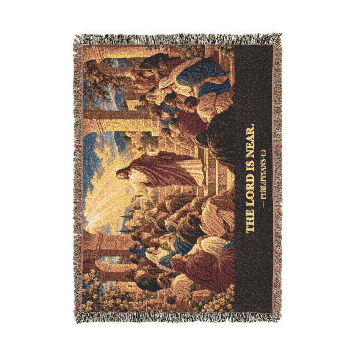 Religious Woven Blanket — 'The Lord Is Near' Inspirational Throw